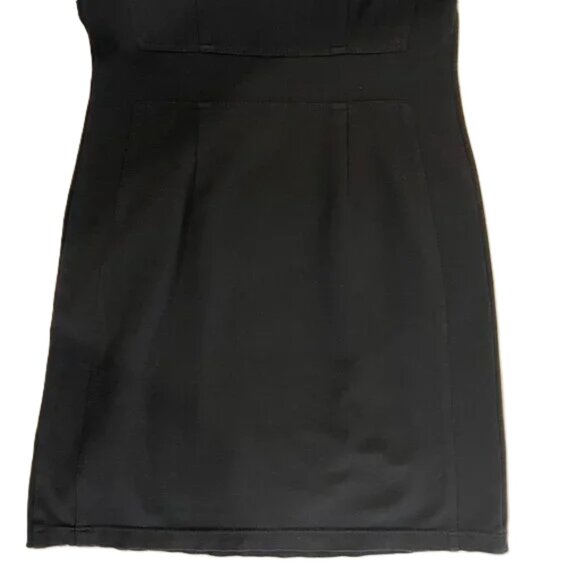 Theory Luanne Ponte Knit Dress 3/4 Sleeves Mini Black Round Neck Size M - Picture 6 of 14